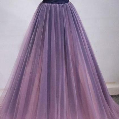 Handmade Custom Dress Purple Organza With Thin..
