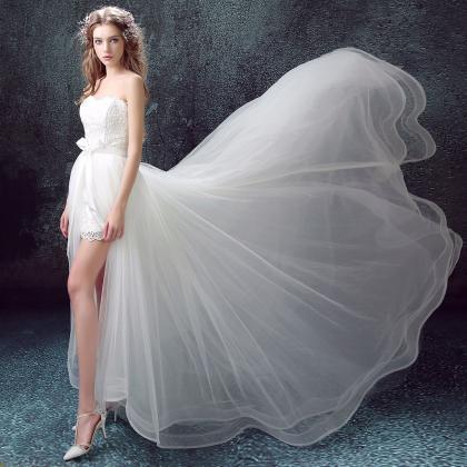 Elegant Lace Drag Wedding Dress Strapless Wedding..