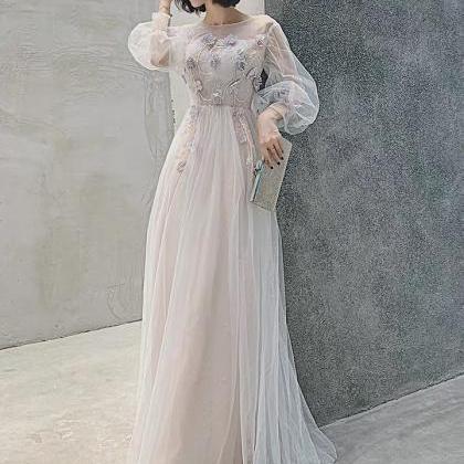 Handmade High-end Evening Dress Long Sleeve Prom..