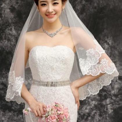 1.5m lace bridal veil with lengthen..