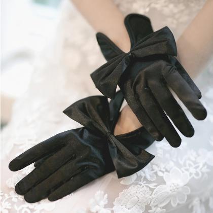  Bride wedding gown lace gloves whi..