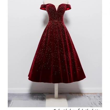 Handmade Red Velvet Princess Dress Red Ball Dress..