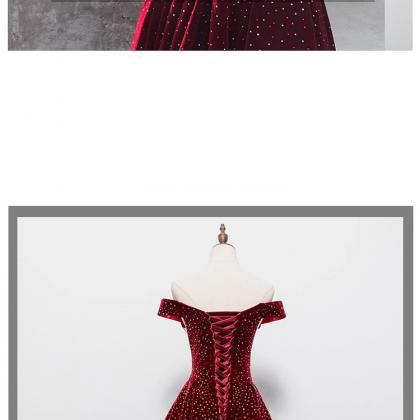 Handmade Red Velvet Princess Dress Red Ball Dress..