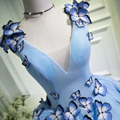 Hand Made Embroidery ,flowered,a-line, Homecoming..