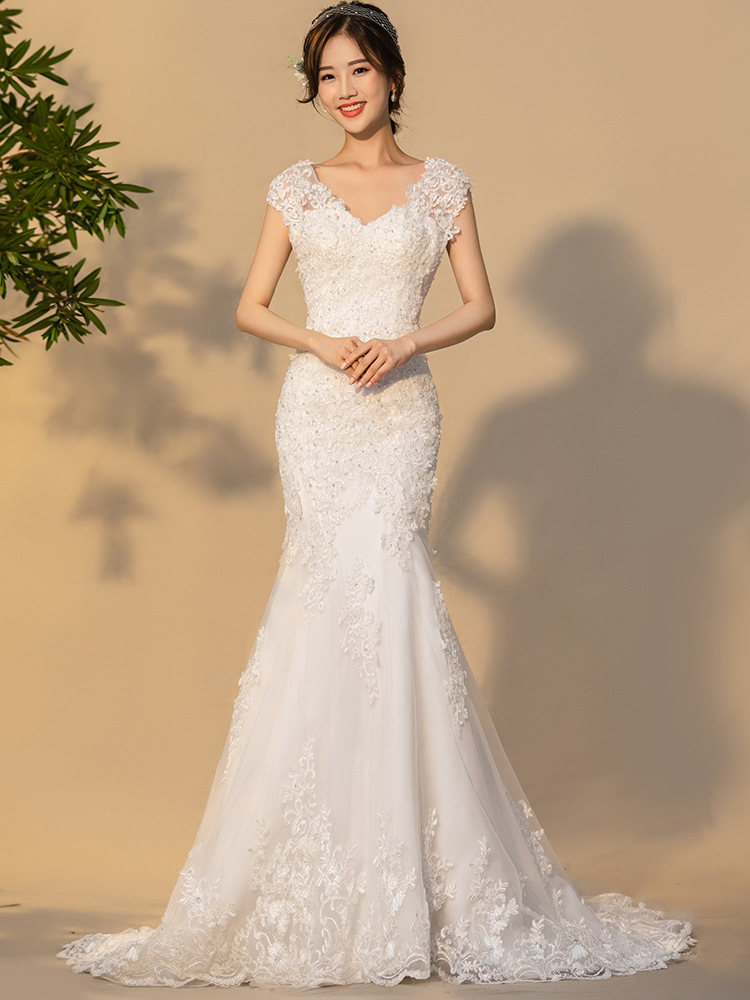 Handmade Custom Made Lace Wedding Dress,mermaid Bridal Dress ,